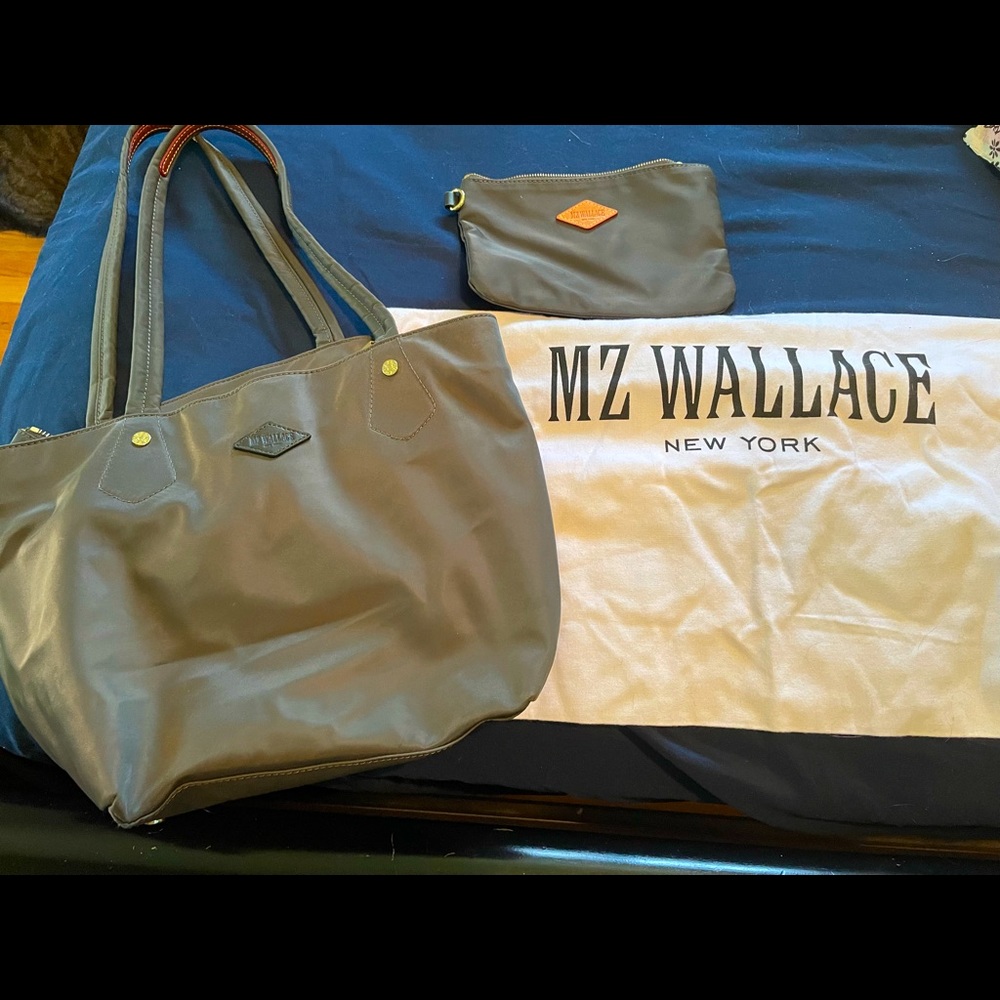 Grey MZ Wallace tote. Comes with dust bag and pouch.